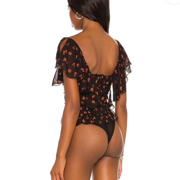 Free People Juliet Printed Bodysuit Twilight Combo size small - Picture 3 of 8
